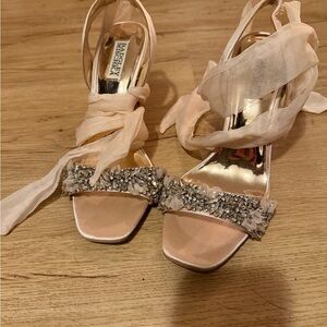 Badgley Mischka Blush Embellished Heels